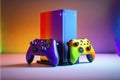 Multicolour gaming console retro