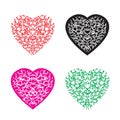 Multicolour heart pattern set