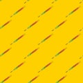 Multicolour mercury thermometer seamless pattern on yellow.