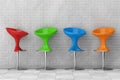 Multicolour Modern Bar Chairs. 3d Rendering