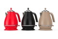 Multicolour Modern Teapot or Electric Kettle. 3d Rendering