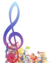 Multicolour musical notes Royalty Free Stock Photo