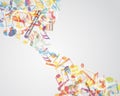 Multicolour musical notes Royalty Free Stock Photo