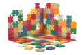 Multicolour Puzzle Wall and Floor Construction