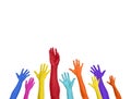 Multicolored Arms Outstretched Copy Space Expressing Positivity Concept Royalty Free Stock Photo