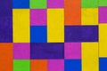 Multicoloured Background Bright Block Colours Painted on Wood