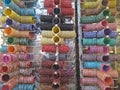 Multicoloured bangles in bangle shop Royalty Free Stock Photo