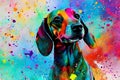 Multicoloured dachshund dog
