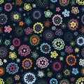 Multicoloured floral seamless pattern