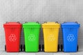 Multicoloured Garbage Trash Bins. 3d Rendering Royalty Free Stock Photo