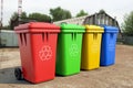 Multicoloured Garbage Trash Bins Royalty Free Stock Photo