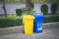 Multicoloured Garbage Trash Bins. Royalty Free Stock Photo