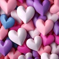 Multicoloured hearts valentine background