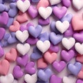 Multicoloured hearts valentine background