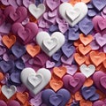 Multicoloured hearts valentine background