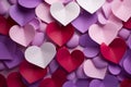 Multicoloured hearts valentine background