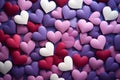 Multicoloured hearts valentine background