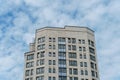 Multicoloured high-rise residential buildings in affluent areas. Multi-apartment multi-storey building with a multicolored facade Royalty Free Stock Photo