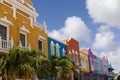 Multicoloured houses on Caribbean island. Bright colours of houses. Royalty Free Stock Photo