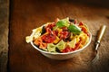 Multicoloured Italian bow tie pasta Royalty Free Stock Photo