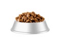 Pet food bowl mockup template on isolated white background, ready for design presentation.