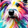 Multicoloured shaggy dog