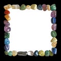Crystal healing black and white square frame Royalty Free Stock Photo