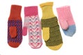 Multicoloured wool mittens