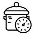 Multicooker icon, outline style
