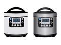 Multicooker - kitchen appliances for automatic cooking - vector illustration