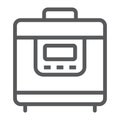 Multicooker line icon, kitchen and cooking
