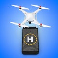 Multicopter Camera Drone Take-off from Mobile Phone Touchscreen