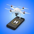 Multicopter Camera Drone Take-off from Mobile Phone Touchscreen