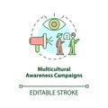 Multicultural awareness campaigns concept icon