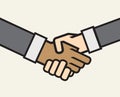 Multicultural business handshake icon