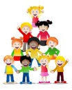 illustration of a multicultural children teamwork kids Royalty Free Stock Photo