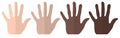 Multicultural colourful hands, vector illustration