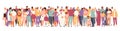 Multicultural crowd of people vector