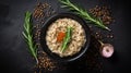 Multicultural Fusion: Handcrafted Rosemary Risotto Bowl With Innovative Techniques