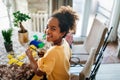 Multicultural group of kids with creative handicraft.Children diversity happiness education concept. Royalty Free Stock Photo