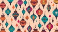 multicultural patterns diwali lanterns seamless ai generated Royalty Free Stock Photo