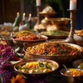 Multicultural Wedding Feast with Traditional Wedding Foods Royalty Free Stock Photo