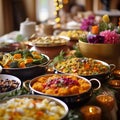 Multicultural Wedding Feast with Traditional Wedding Foods Royalty Free Stock Photo