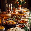 Multicultural Wedding Feast with Traditional Wedding Foods Royalty Free Stock Photo