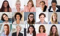 Multicultural Women Faces Photo Collage. Portrait Royalty Free Stock Photo