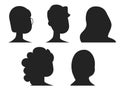 Multicultural women various female silhouettes vector