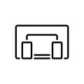 Black line icon for Multidevice, devices and electronic