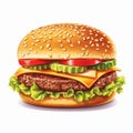 Multidimensional Shading: Vector Illustrations Of Huge Hamburger