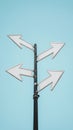 Multidirectional Signpost with Blank Arrows on Clear Backdrop Royalty Free Stock Photo