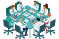 Multidisciplinary medical team around a table discussing healthcare strategies Royalty Free Stock Photo
